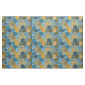 Patchwork Hexagons Mustard en Navy Stof (Yard (91,4 cm))