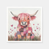 Patchwork Highland Koe Valentijn Servet (Voorkant)