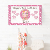 Patchwork Hippo Child's Pink Birthday Spandoek (Insitu)