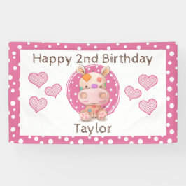 Patchwork Hippo Child's Pink Birthday Spandoek