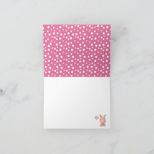 Patchwork Hippo Pink Dank je Bedankkaart (Binnen)