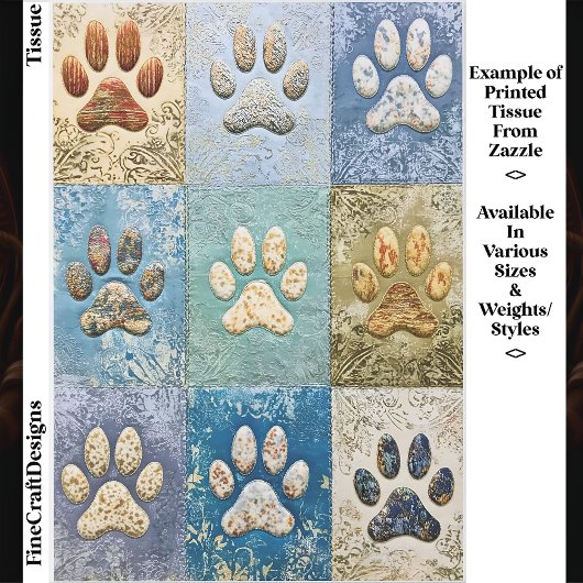 Patchwork Hond en Kat Pootafdrukken EN6 Découpage Tissuepapier