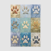 Patchwork Hond en Kat Pootafdrukken EN6 Découpage Tissuepapier (Voorkant)