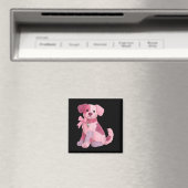 Patchwork Hond Roze Lint Borstkanker Bewustzijn Magneet (Insitu (Vaatwasser))