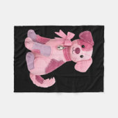 Patchwork-hond Roze Lint Borstkankerbewustzijn Fleece Deken (Voorkant (Horizontaal))