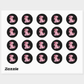 Patchwork-hond Roze Lint Borstkankerbewustzijn Ronde Sticker (Vel)