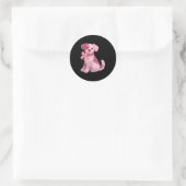 Patchwork-hond Roze Lint Borstkankerbewustzijn Ronde Sticker (Tas)
