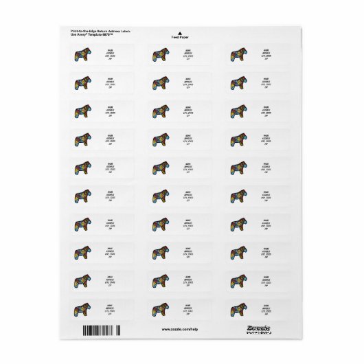 Patchwork Horse # 1 Adres Label (Full Sheet)