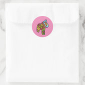 Patchwork Horse Ronde Sticker (Tas)