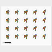 Patchwork Horse Ronde Sticker (Vel)