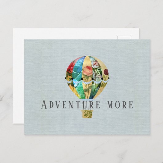 Patchwork Hot Air-ballon Briefkaart (Voorkant / Achterkant)