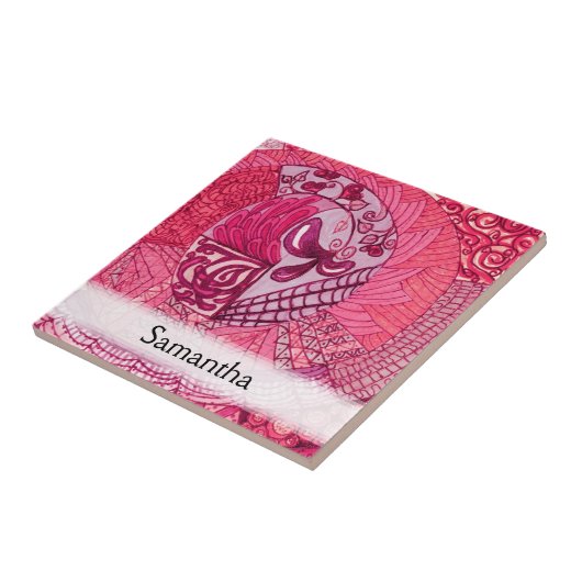  patchwork - Hot roze Tegeltje (Zijkant)