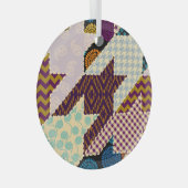 Patchwork Hounds-tooth: naadloze achtergrond Glas Ornament (Voorkant Rechts)