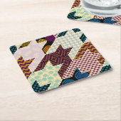 Patchwork Hounds-tooth:  naadloze achtergrond Kartonnen Onderzetters (Schuin)