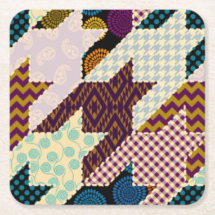 Patchwork Hounds-tooth:  naadloze achtergrond Kartonnen Onderzetters