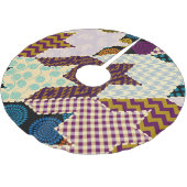 Patchwork Hounds-tooth: naadloze achtergrond Kerstboom Rok (Gekanteld)