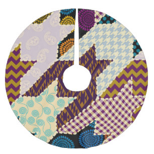 Patchwork Hounds-tooth: naadloze achtergrond Kerstboom Rok