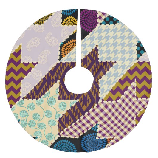Patchwork Hounds-tooth: naadloze achtergrond Kerstboom Rok (Voorkant)