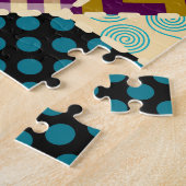 Patchwork Hounds-tooth: naadloze achtergrond Legpuzzel (Zijkant)