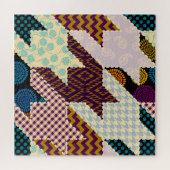 Patchwork Hounds-tooth: naadloze achtergrond Legpuzzel (Horizontaal)