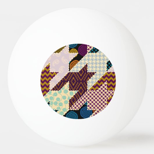 Patchwork Hounds-tooth:  naadloze achtergrond Pingpongbal (Voorkant)