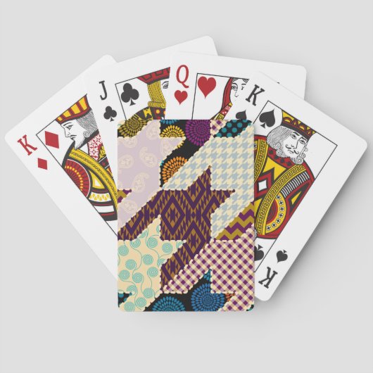 Patchwork Hounds-tooth: naadloze achtergrond Pokerkaarten (Achterkant)