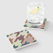 Patchwork Hounds-tooth: naadloze achtergrond Stenen Onderzetter (Zijkant)