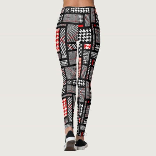 Patchwork Houndstooth Leggings (Achterkant)