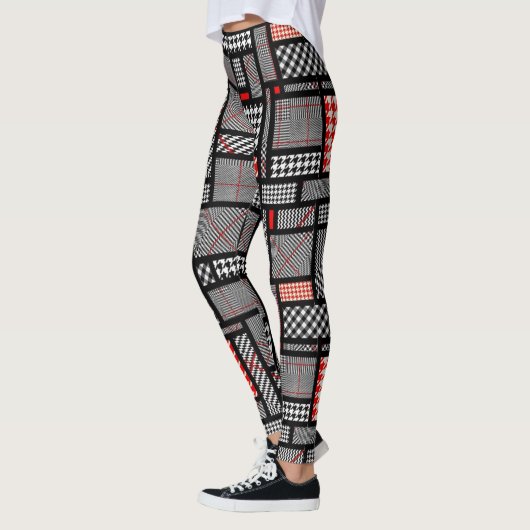 Patchwork Houndstooth Leggings (Links)