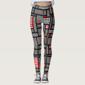 Patchwork Houndstooth Leggings (Voorkant)