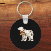Patchwork IJsbeer Cute Kerst Dekbed Sleutelhanger (Voorkant)