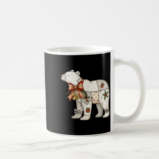 Patchwork IJsbeer Mooie Kerstdeken Koffiemok (Rechts)