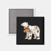 Patchwork IJsbeer Mooie Kerstdeken Magneet (Voorkant / Achterkant)