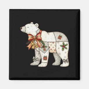 Patchwork IJsbeer Mooie Kerstdeken Magneet