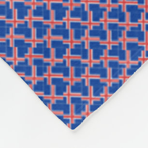Patchwork IJslandse vlag patroon Fleece Deken