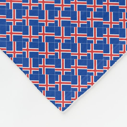 Patchwork IJslandse vlag patroon Fleece Deken (Hoek)