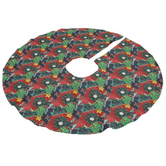  patchwork imitatie linnen kerstboom kleed (Gekanteld)