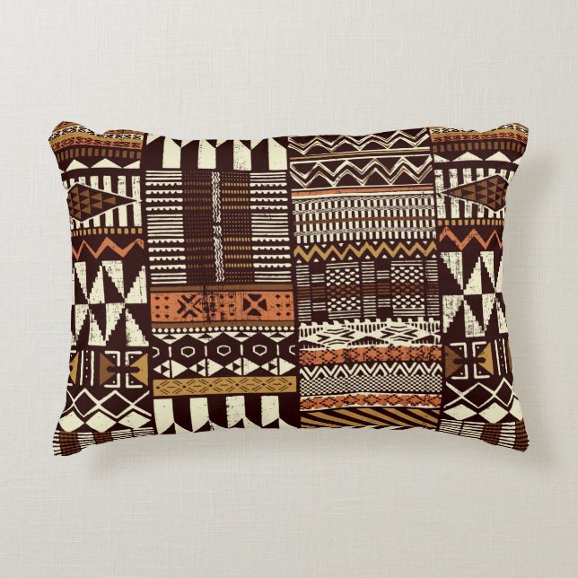 Patchwork in stamweefsel van Afrikaanse stijl abst Accent Kussen (Voorkant)