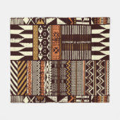 Patchwork in stamweefsel van Afrikaanse stijl abst Fleece Deken (Voorkant (Horizontaal))