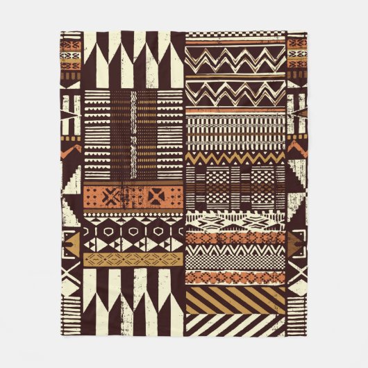 Patchwork in stamweefsel van Afrikaanse stijl abst Fleece Deken (Voorkant)