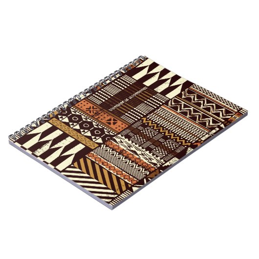 Patchwork in stamweefsel van Afrikaanse stijl abst Notitieboek (Linkerzijde)