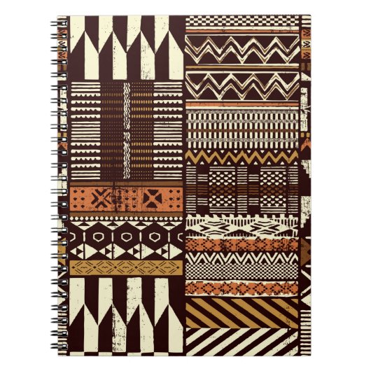 Patchwork in stamweefsel van Afrikaanse stijl abst Notitieboek (Voorkant)