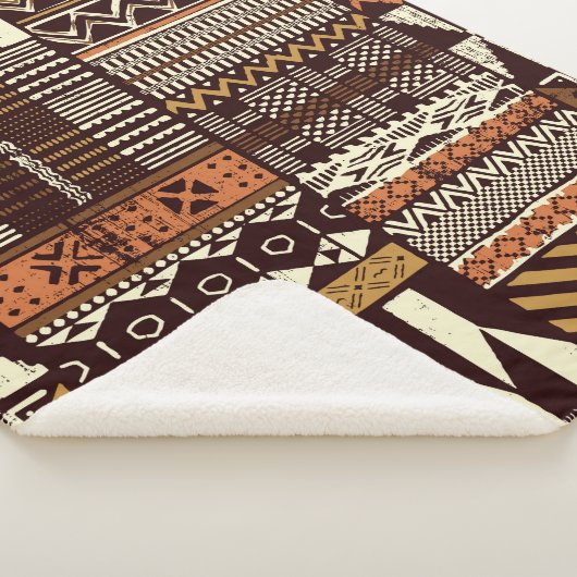 Patchwork in stamweefsel van Afrikaanse stijl abst Sherpa Deken (3/4)