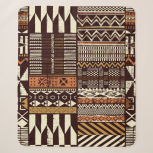 Patchwork in stamweefsel van Afrikaanse stijl abst Sherpa Deken