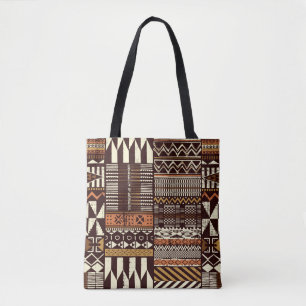 Patchwork in stamweefsel van Afrikaanse stijl abst Tote Bag