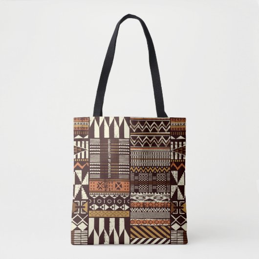 Patchwork in stamweefsel van Afrikaanse stijl abst Tote Bag (Voorkant)