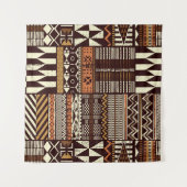 Patchwork in stamweefsel van Afrikaanse stijl abst Wandkleed (Voorkant (horizontaal))