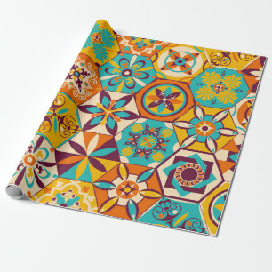 patchwork-kantelpatroon.  decoratief cadeaupapier