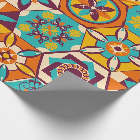 patchwork-kantelpatroon.  decoratief cadeaupapier (Hoek)