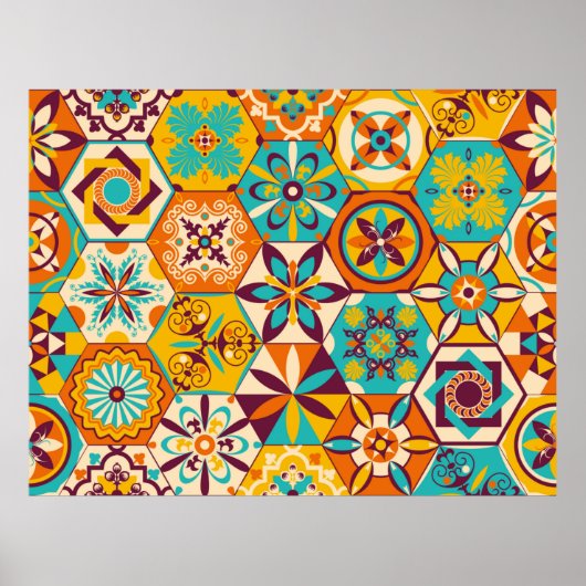 patchwork-kantelpatroon. decoratief poster (Voorkant)